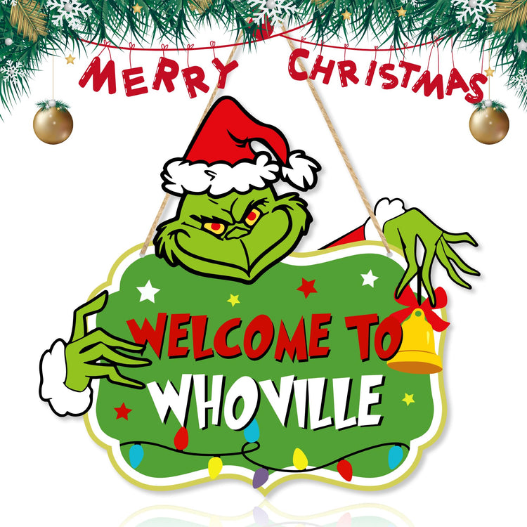 Chic Charm Merry Christmas Welcome Door Hanging Sign