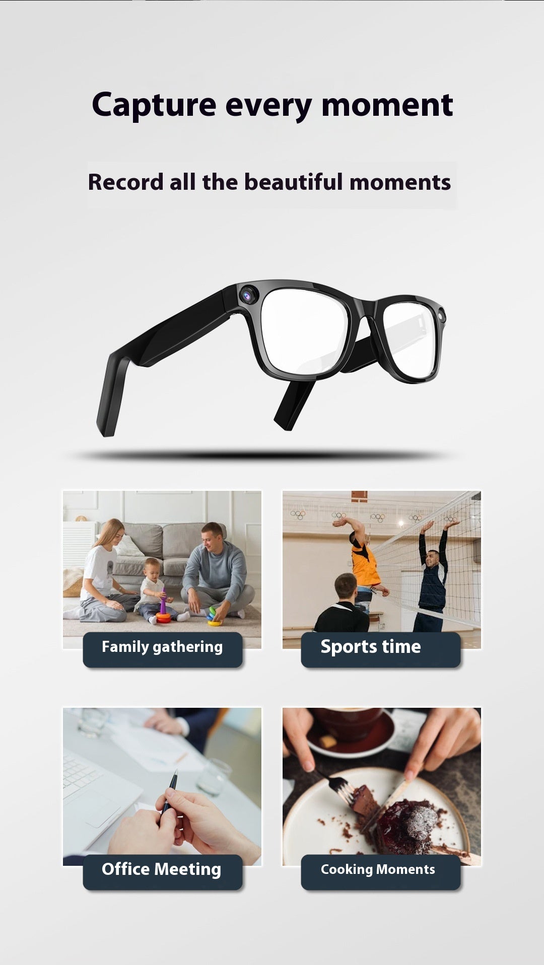 Chic Charm AI Camera Smart Glasses with Smart Features