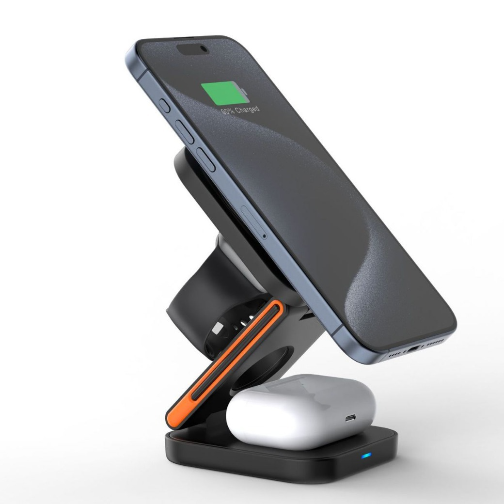 Chic Charm 3-in-1 Folding Wireless Charger Station