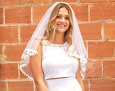 Chic Charm White Pom Pom Bachelorette Party Veil