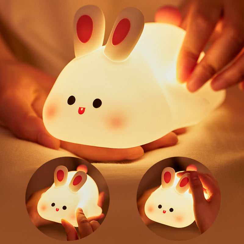 Chic Charm Cute LED Rabbit Silicone Night Light