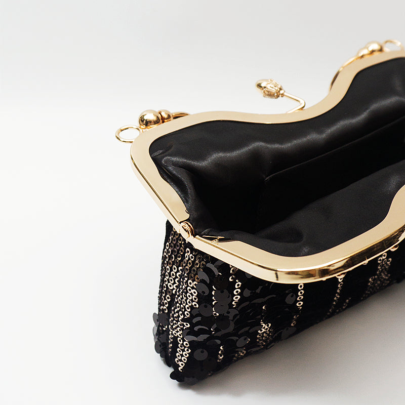 Chic Charm Velvet Sequin Evening Clutch Handbag