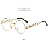 chic charmSpring Leg Round Frame Metal Sunglasses