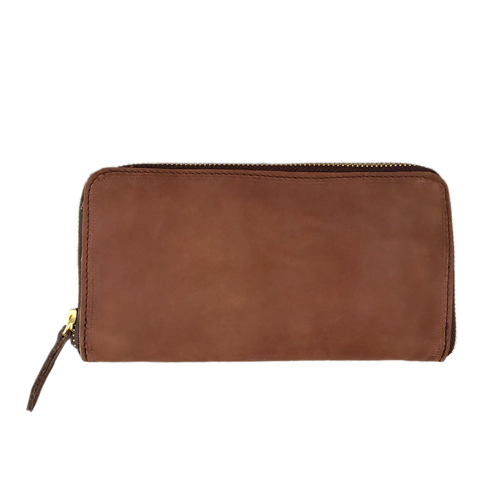 Chic Charm Nubuck Zipper Wallet
