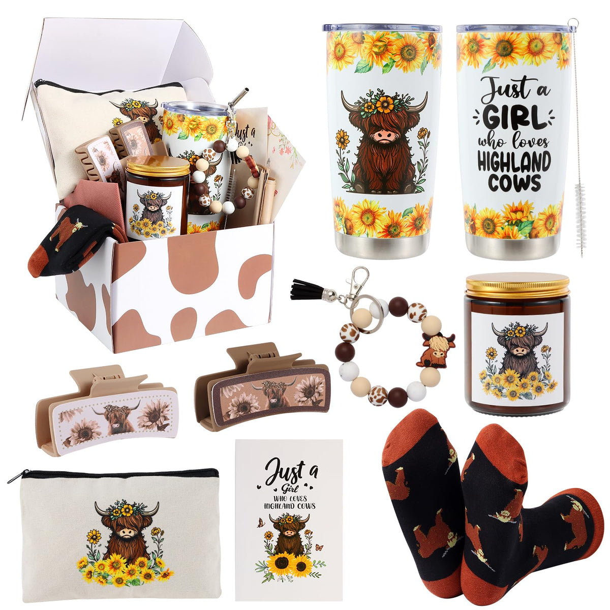 Chic Charm Highland Cow Lovers Gift Set for Women