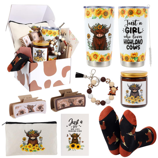 Chic Charm Highland Cow Lovers Gift Set for Women