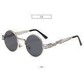 chic charm Spring Leg Round Frame Metal Sunglasses