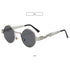 chic charm Spring Leg Round Frame Metal Sunglasses