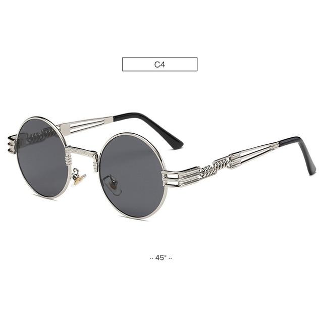 chic charm Spring Leg Round Frame Metal Sunglasses