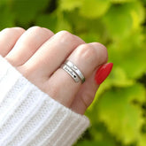 Chic Charm Silver Spiral Heart Ring