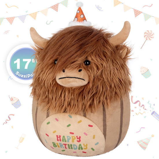 Chic Charm 17-Inch Highland Cow Plush Pillow Toy