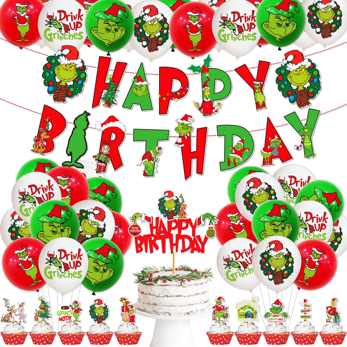 Chic Charm 46-Piece Christmas Birthday Party Decorations Set