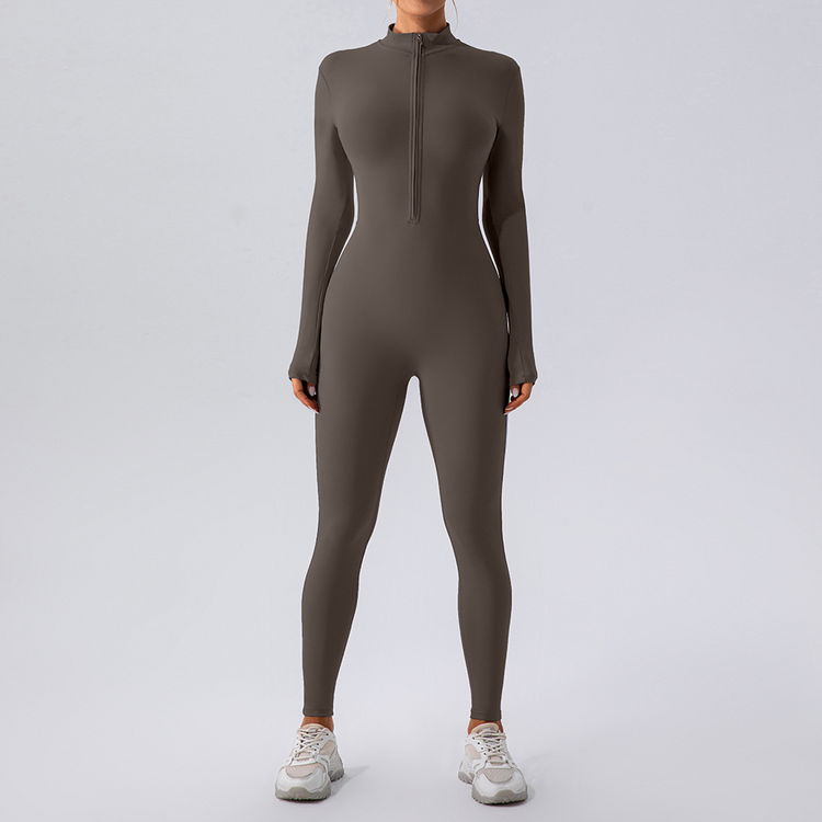Chic Charm Fleece-Lined Yoga Jumpsuit Women’s Activewear