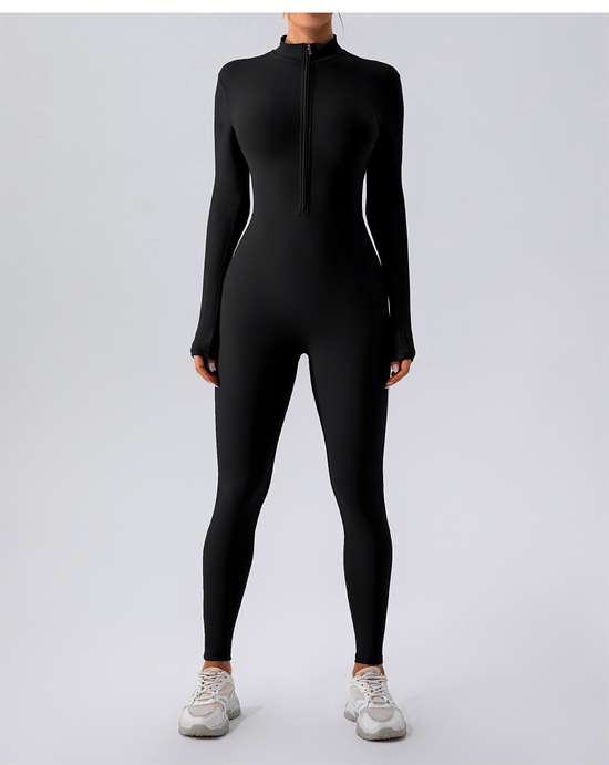 Chic Charm Fleece-Lined Yoga Jumpsuit Women’s Activewear