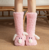 Chic Charm Women’s Plush Dog Socks Cozy Fashion