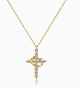 Chic Charm Crown Cross Necklace Elegant Jewelry
