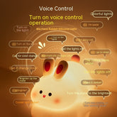 Chic Charm Cute LED Rabbit Silicone Night Light