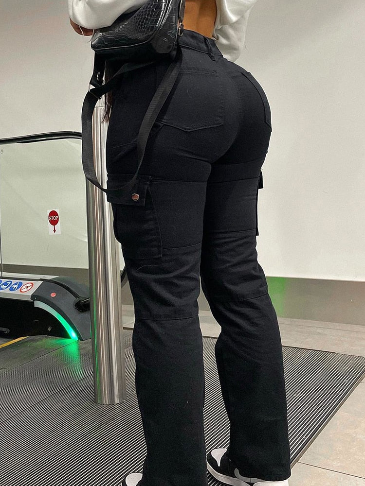 Chic Charm High Waist Cargo Pants Stylish Fit