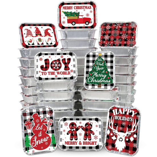 Chic Charm 48-Piece Christmas Aluminum Food Containers