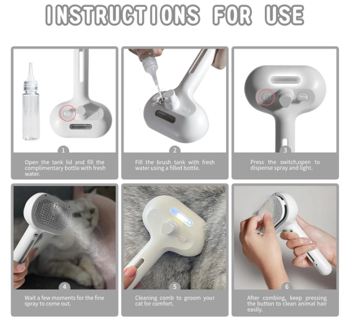 chic charm Pet Hair Spray Brush