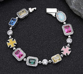 Chic Charm Gold-Plated Hip-Hop Gemstone Necklace