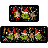 Chic Charm Christmas Kitchen Rug Mat Set of 2