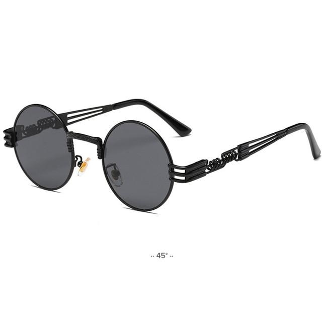chic charm Spring Leg Round Frame Metal Sunglasses