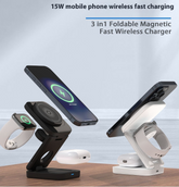 Chic Charm 3-in-1 Foldable Wireless Charger Station