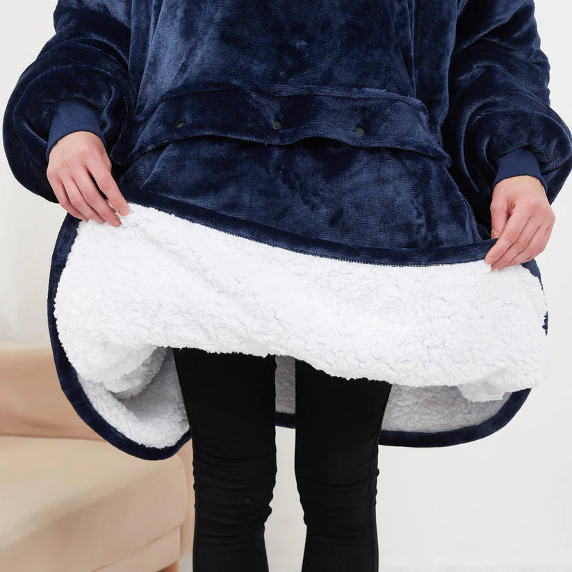 Chic Charm Heated Hoodie Blanket Cozy Wearable Blanket