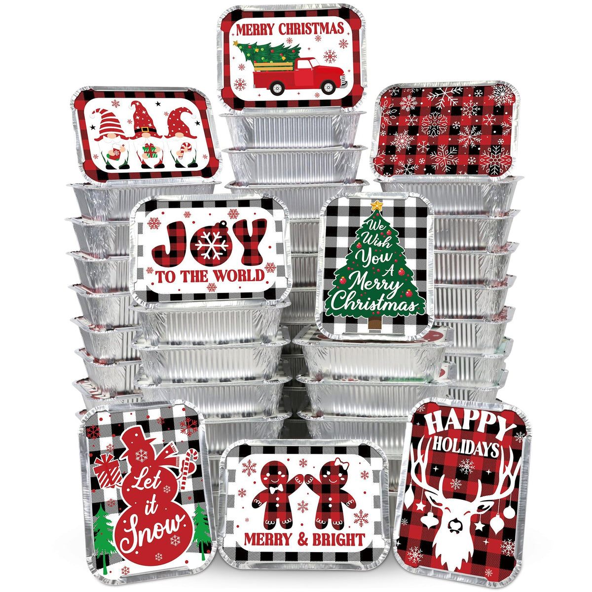 Chic Charm 48-Piece Christmas Aluminum Food Containers