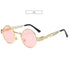 chic charm Spring Leg Round Frame Metal Sunglasses