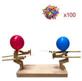Chic Charm Handmade Balloon Heads Wooden Fighter Puppets