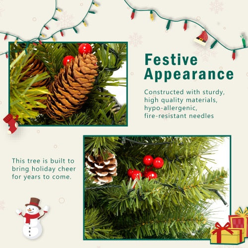 Chic Charm Pre-Lit Artificial Christmas Tree 4-Piece Set