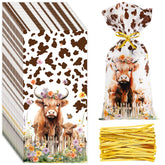 Chic Charm 100 Pcs Highland Cow Party Favor Bags
