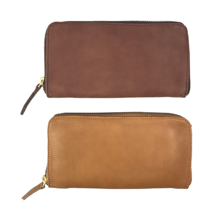 Chic Charm Nubuck Zipper Wallet