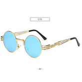 chic charm Spring Leg Round Frame Metal Sunglasses