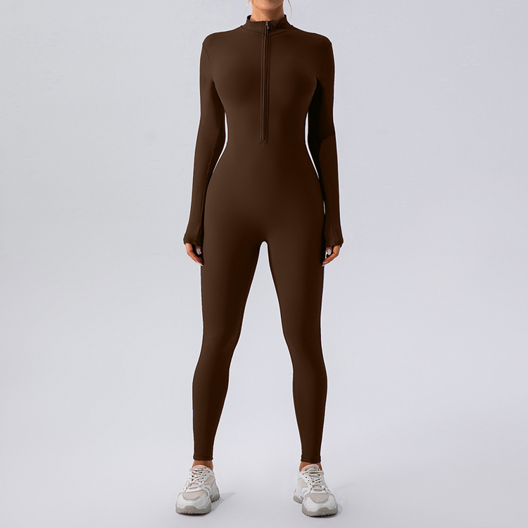 Chic Charm Fleece-Lined Yoga Jumpsuit Women’s Activewear