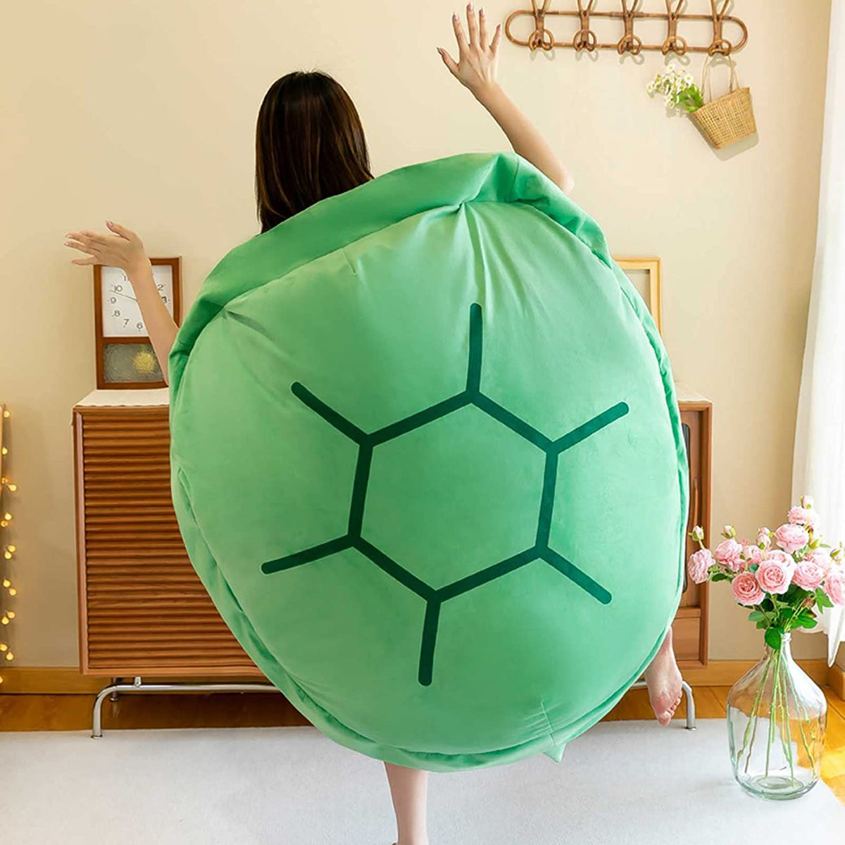 Chic Charm Green Wearable Turtle Shell Pillow
