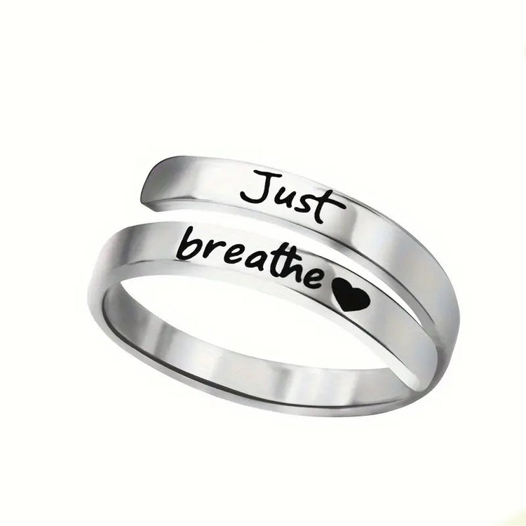 Chic Charm Silver Spiral Heart Ring