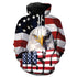Classic 3D Animal Print Hoodie with US Flag Design