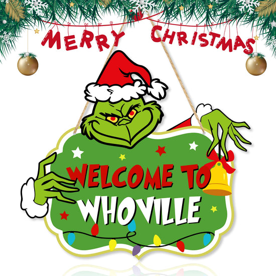 Chic Charm Merry Christmas Welcome Door Hanging Sign