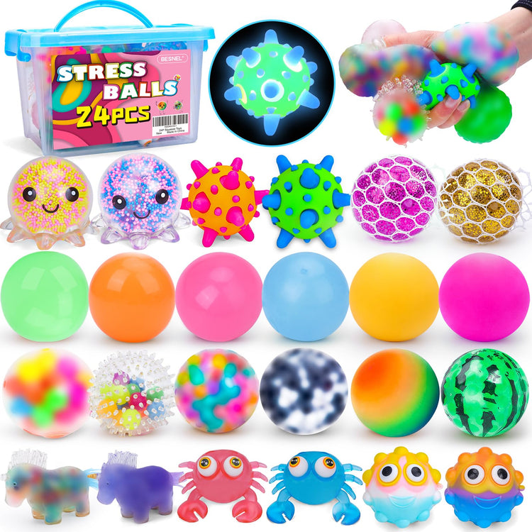 Chic Charm 24 Pack Squishy Fidget Stress Balls