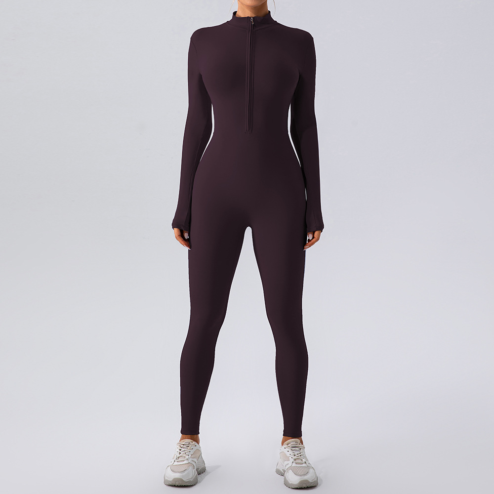 Chic Charm Fleece-Lined Yoga Jumpsuit Women’s Activewear