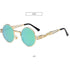 chic charm Spring Leg Round Frame Metal Sunglasses