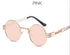 chic charm Spring Leg Round Frame Metal Sunglasses