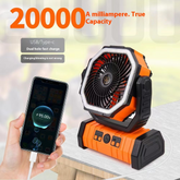 Chic Charm Outdoor Power Bank LED Camping Fan