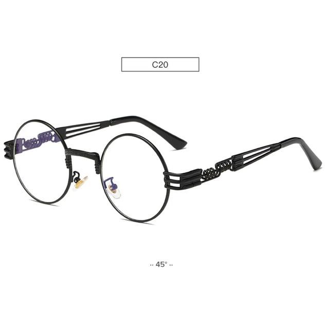 chic charm Spring Leg Round Frame Metal Sunglasses