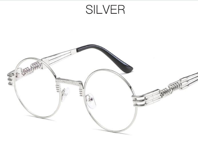 chic charm Spring Leg Round Frame Metal Sunglasses