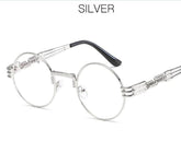 chic charm Spring Leg Round Frame Metal Sunglasses