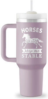 Chic Charm Horse Lovers 40oz Engraved Tumbler with Straw